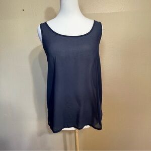 Zenna Styles Sheer Navy Blue Sleeveless cami Top S